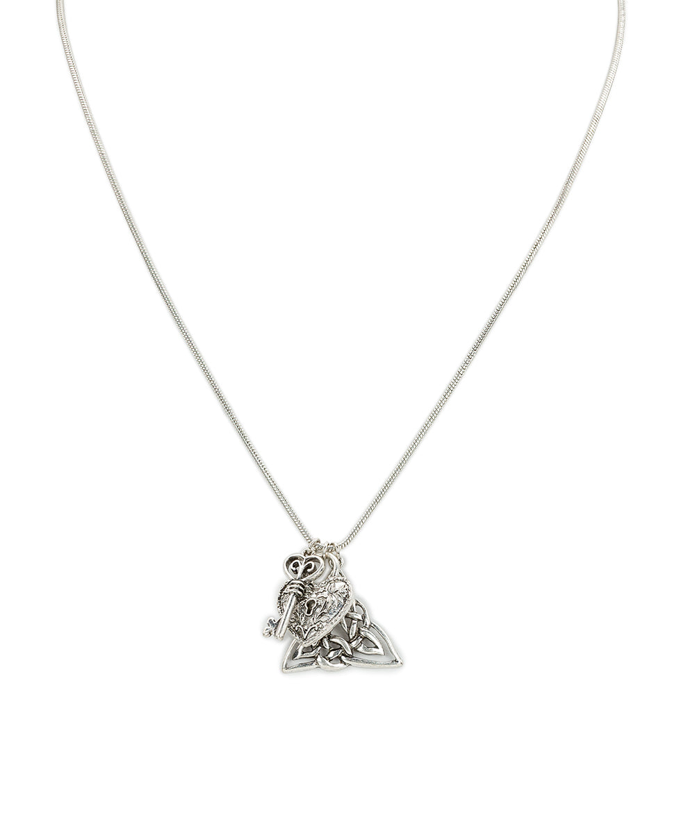 Female - Adjustable Charm Necklace | Claddagh Collection | Silver Ox - silver ox - by Patricia Nash - View 1 of 4