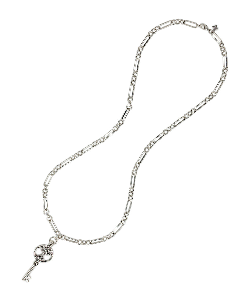 Female - Long Key Necklace | Key to My Heart Collection | Silver Ox - silver ox - by Patricia Nash - View 2 of 3