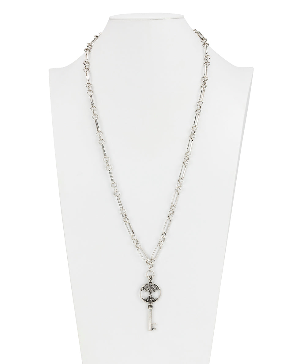 Female - Long Key Necklace | Key to My Heart Collection | Silver Ox - silver ox - by Patricia Nash - View 3 of 3