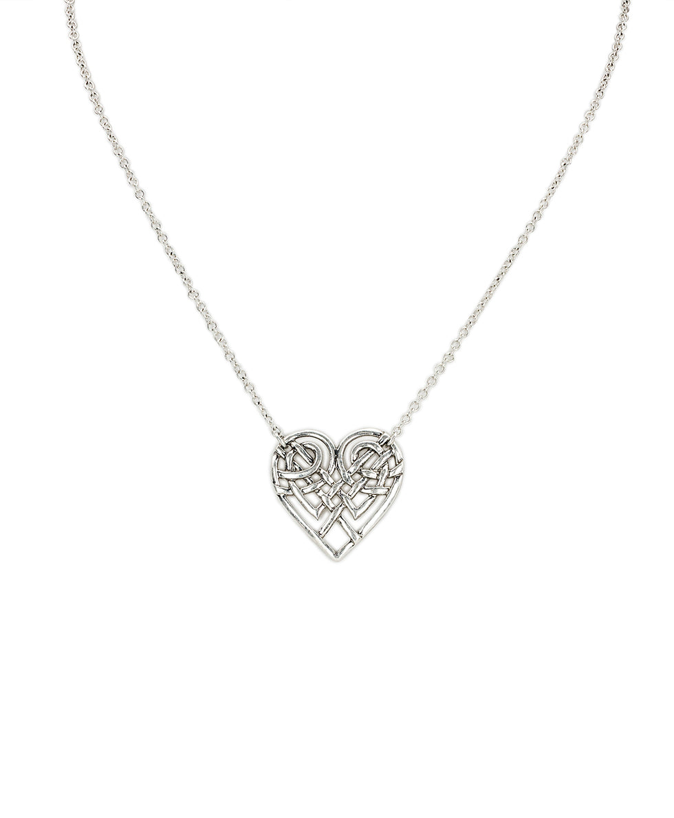 Female - Heart Necklace | Scandinavian Knot Collection | Silver Ox - silver ox - by Patricia Nash - View 1 of 3