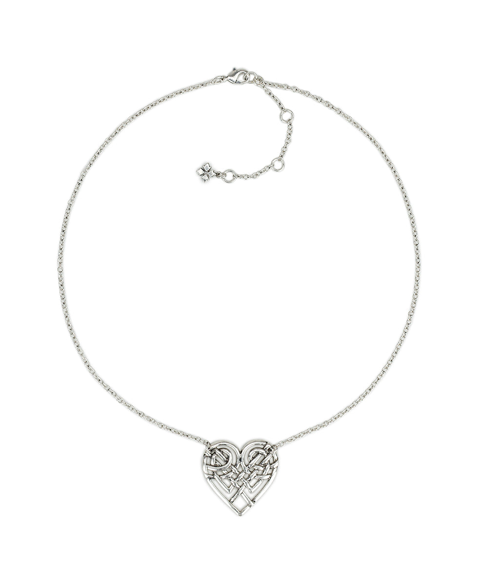 Female - Heart Necklace | Scandinavian Knot Collection | Silver Ox - silver ox - by Patricia Nash - View 2 of 3