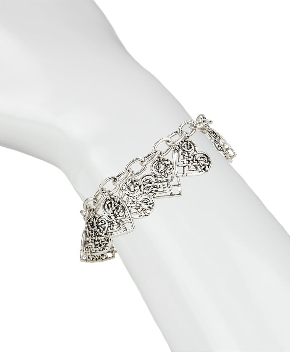 Female - Heart Charm Bracelet | Scandinavian Knot Collection | Silver Ox - silver ox - by Patricia Nash - View 2 of 2