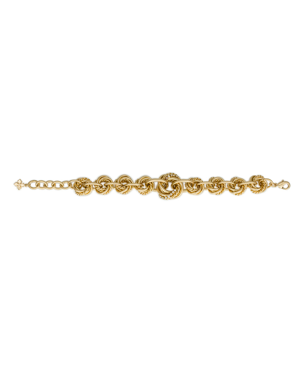 Female - Link Bracelet | Twisted Knot Collection | Worn Gold - worn gold - by Patricia Nash - View 2 of 3
