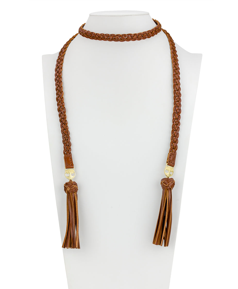 Female - Lariat | Wrapped Leather Collection | Worn Gold - worn gold - by Patricia Nash - View 2 of 2