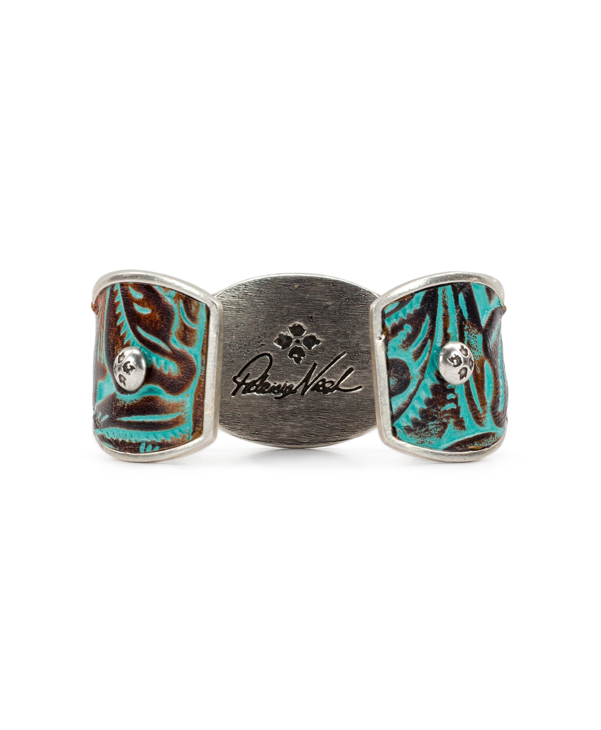 Elisabetta Cuff - Tooled Turquoise - by Patricia Nash - View 2 of 3