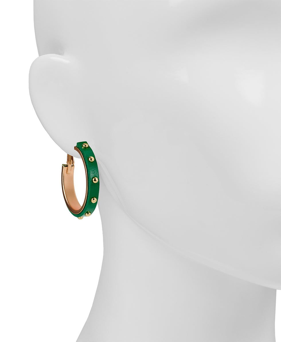 Colette Studded Hoops - Studded and Stacked - white - by Patricia Nash - View 2 of 12
