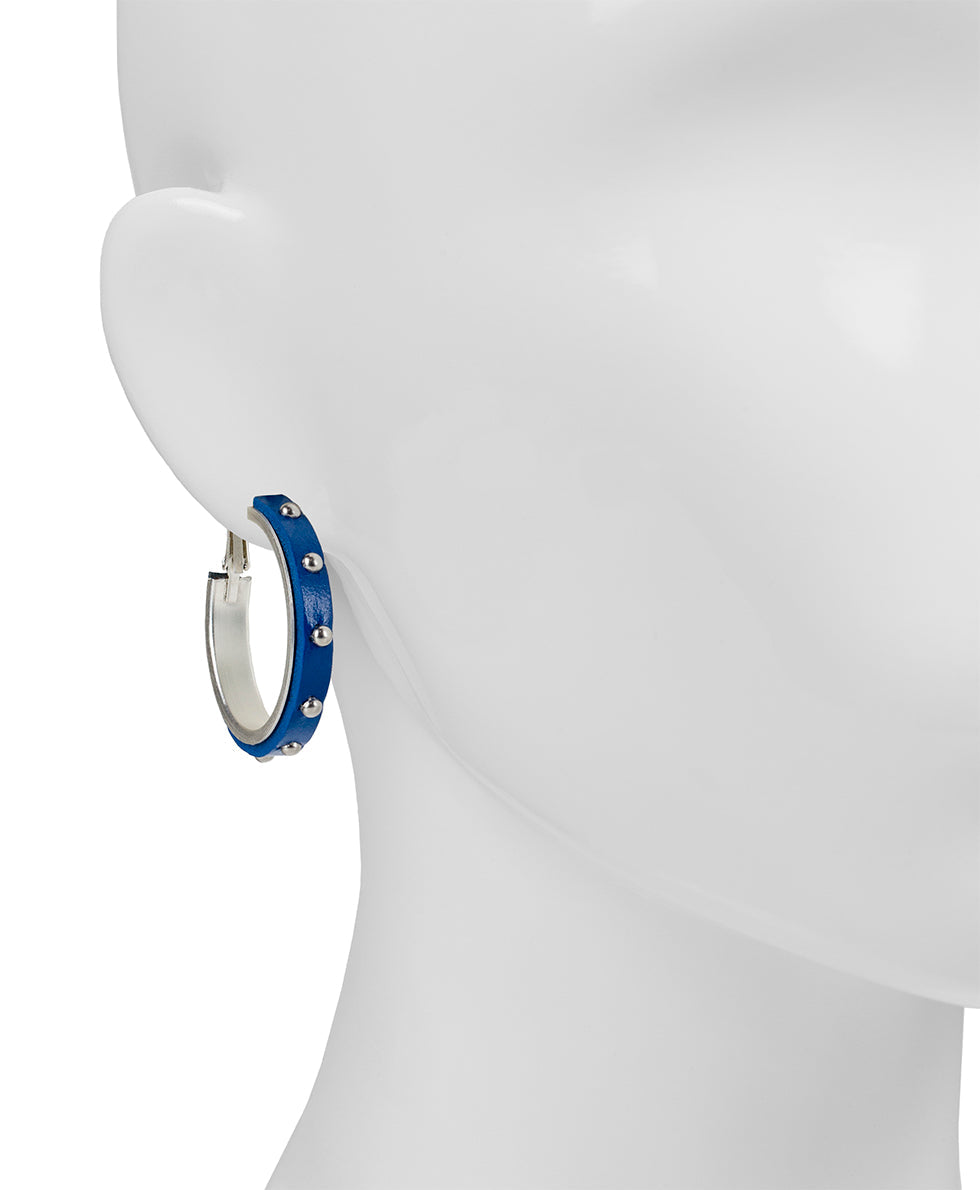 Colette Studded Hoops - Studded and Stacked - white - by Patricia Nash - View 4 of 12