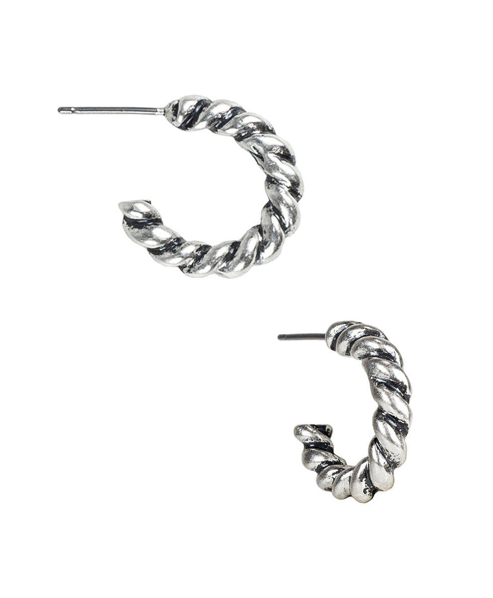Twist Rope Hoops - Not So Basics - antique gold - by Patricia Nash - View 3 of 6