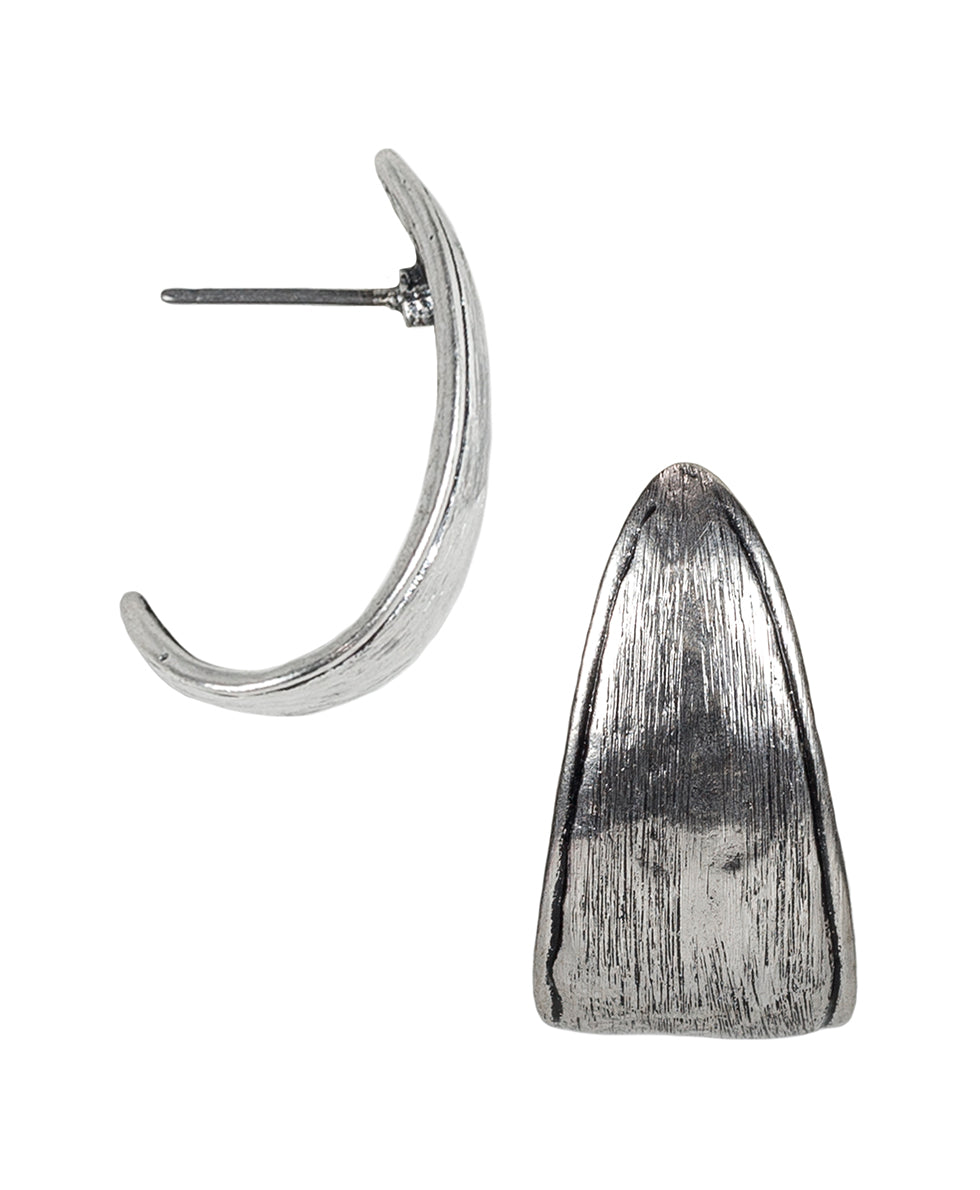 J Hoop Hammered Earrings - Basics Collection - antique gold - by Patricia Nash - View 3 of 6