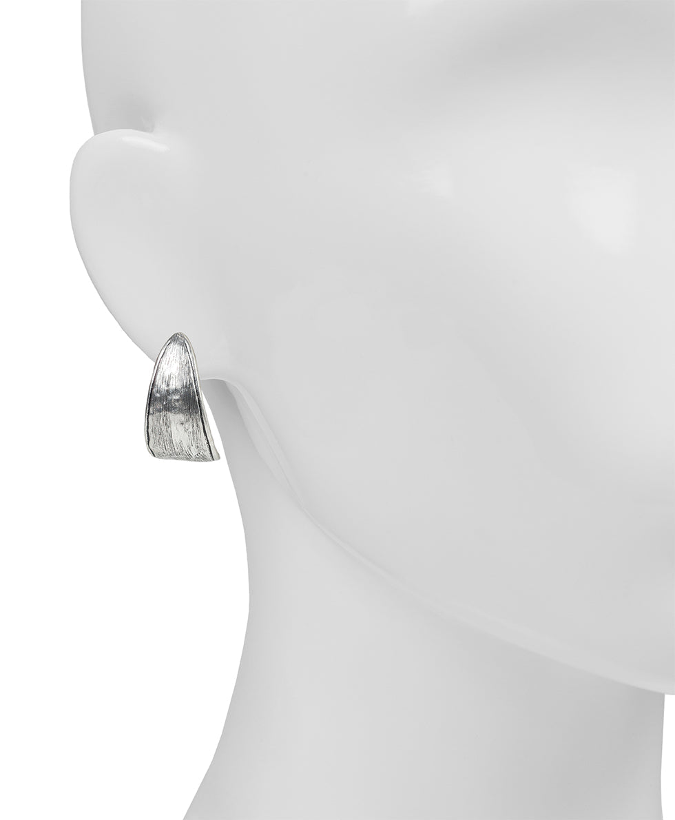 J Hoop Hammered Earrings - Basics Collection - antique gold - by Patricia Nash - View 4 of 6