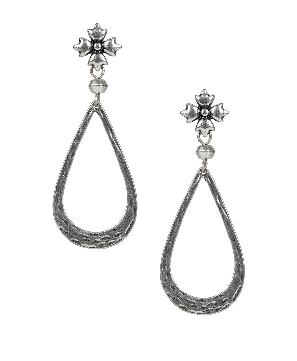 Floret Post Teardrop Earrings - Basics Collection - antique gold - by Patricia Nash - View 3 of 6