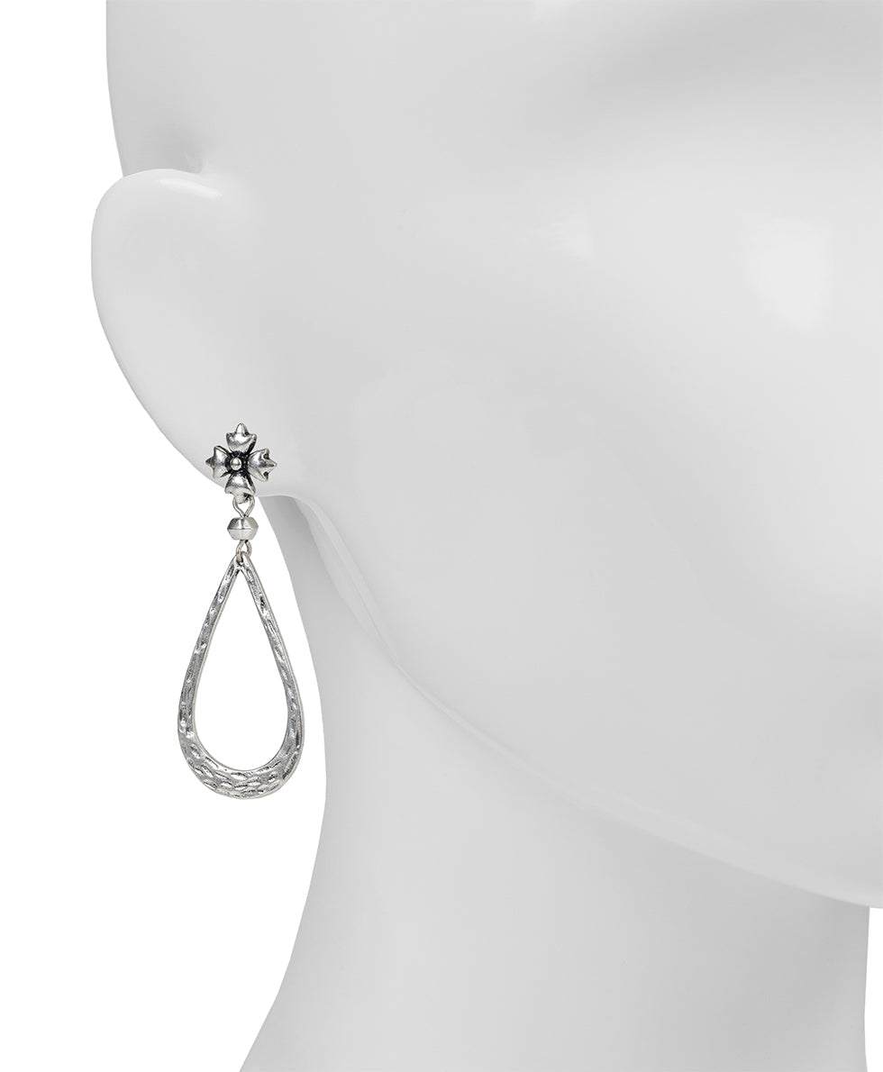 Floret Post Teardrop Earrings - Basics Collection - antique gold - by Patricia Nash - View 4 of 6