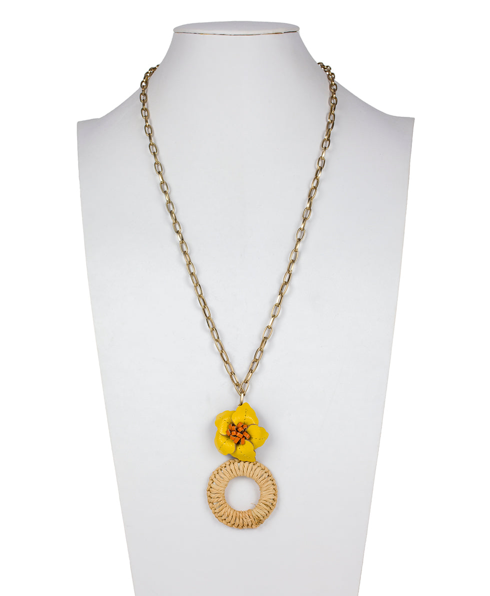 Valentina Flower Pendant Necklace - Rattan - rattan - by Patricia Nash - View 3 of 3