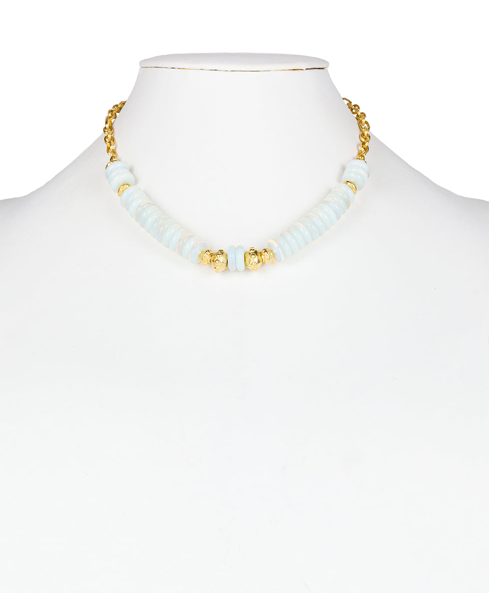 Bead Short Necklace  - Moondance - egyptian gold - by Patricia Nash - View 2 of 2