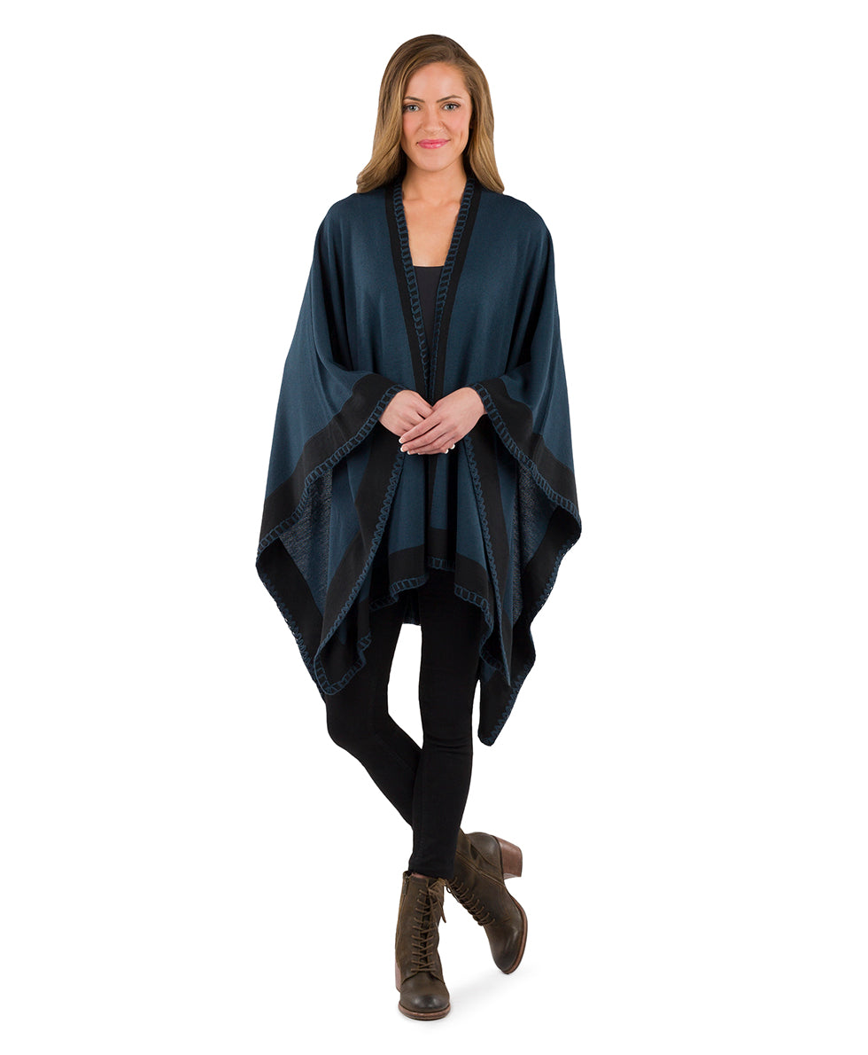 Colorblock Short Shawl - Classics - maroon / black - by Patricia Nash - View 25 of 50