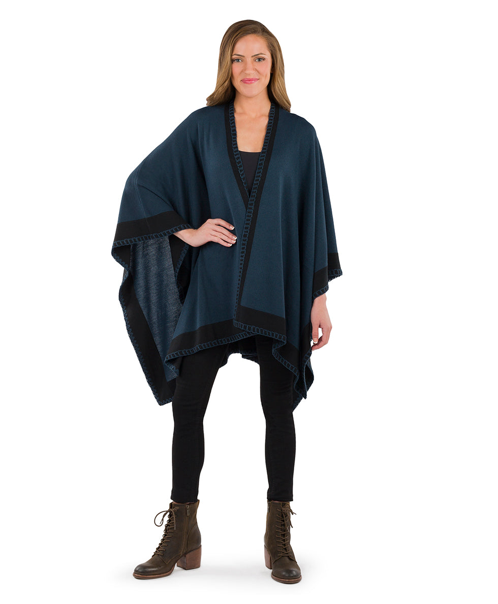 Colorblock Short Shawl - Classics - maroon / black - by Patricia Nash - View 27 of 50