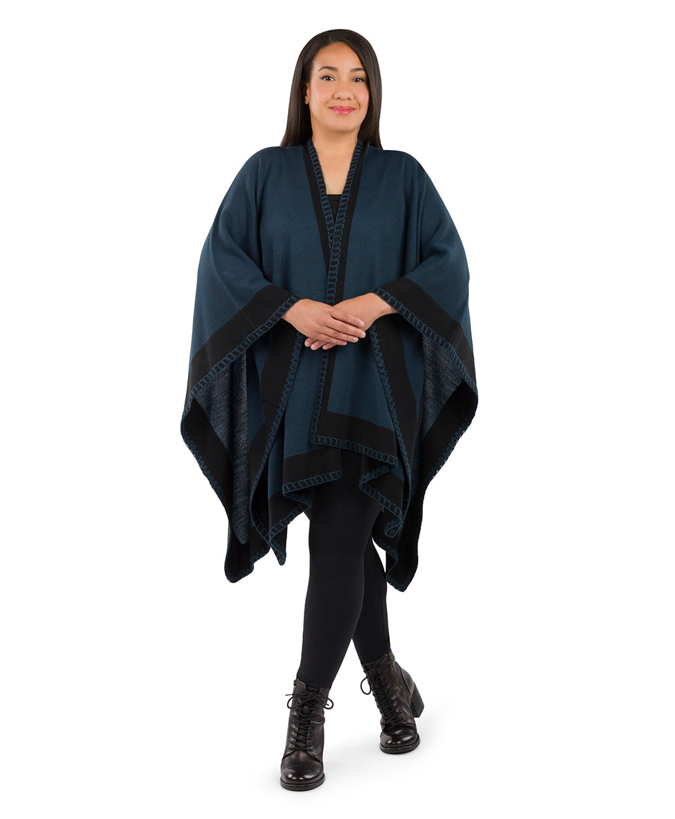 Colorblock Short Shawl - Classics - maroon / black - by Patricia Nash - View 28 of 50