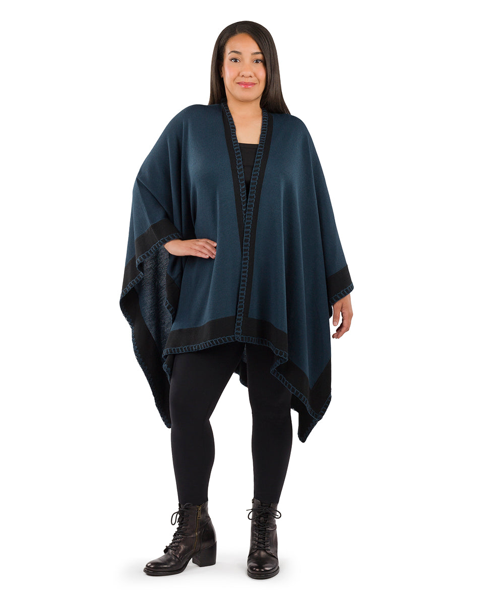 Colorblock Short Shawl - Classics - maroon / black - by Patricia Nash - View 30 of 50