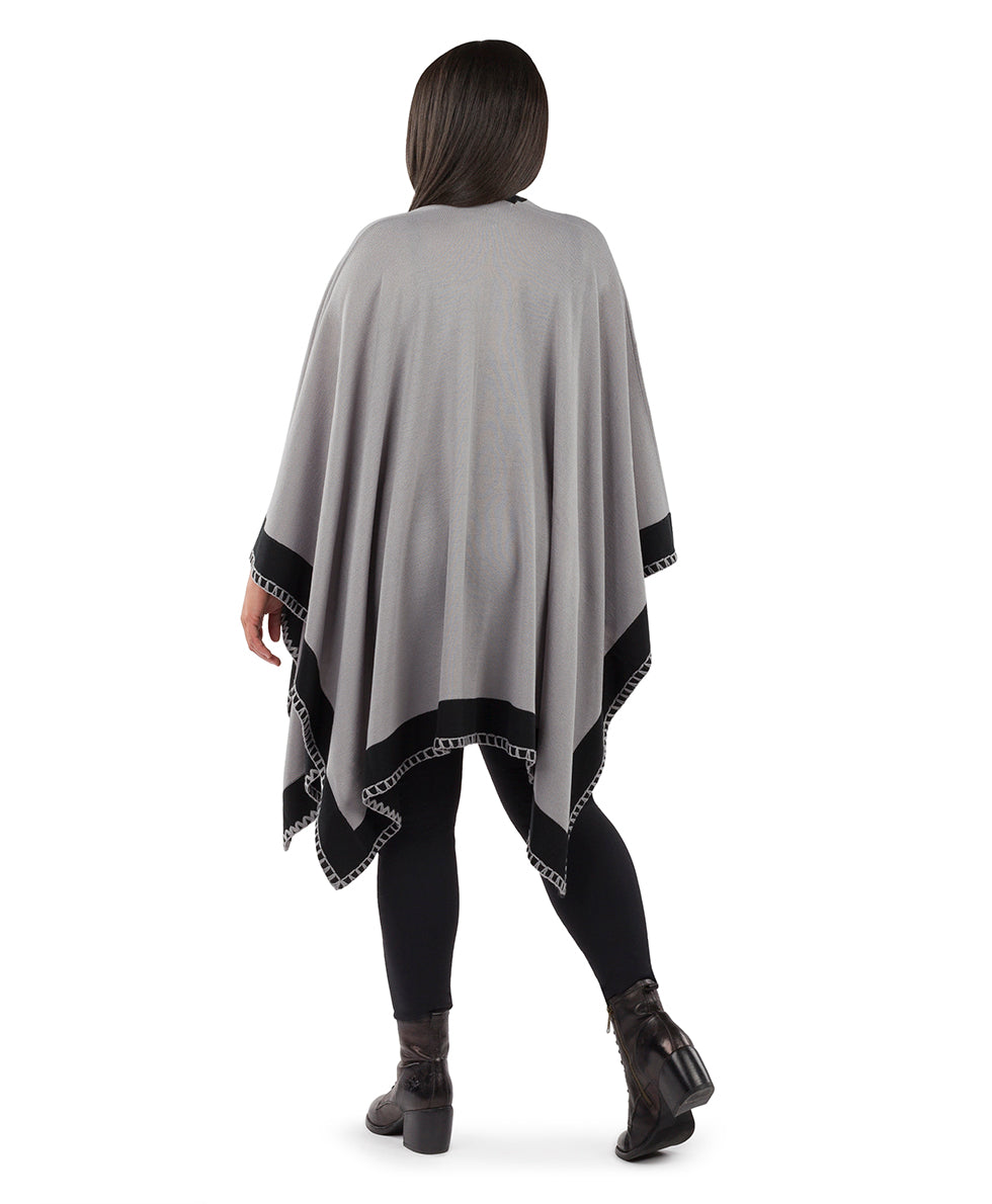 Colorblock Short Shawl - Classics - maroon / black - by Patricia Nash - View 35 of 50
