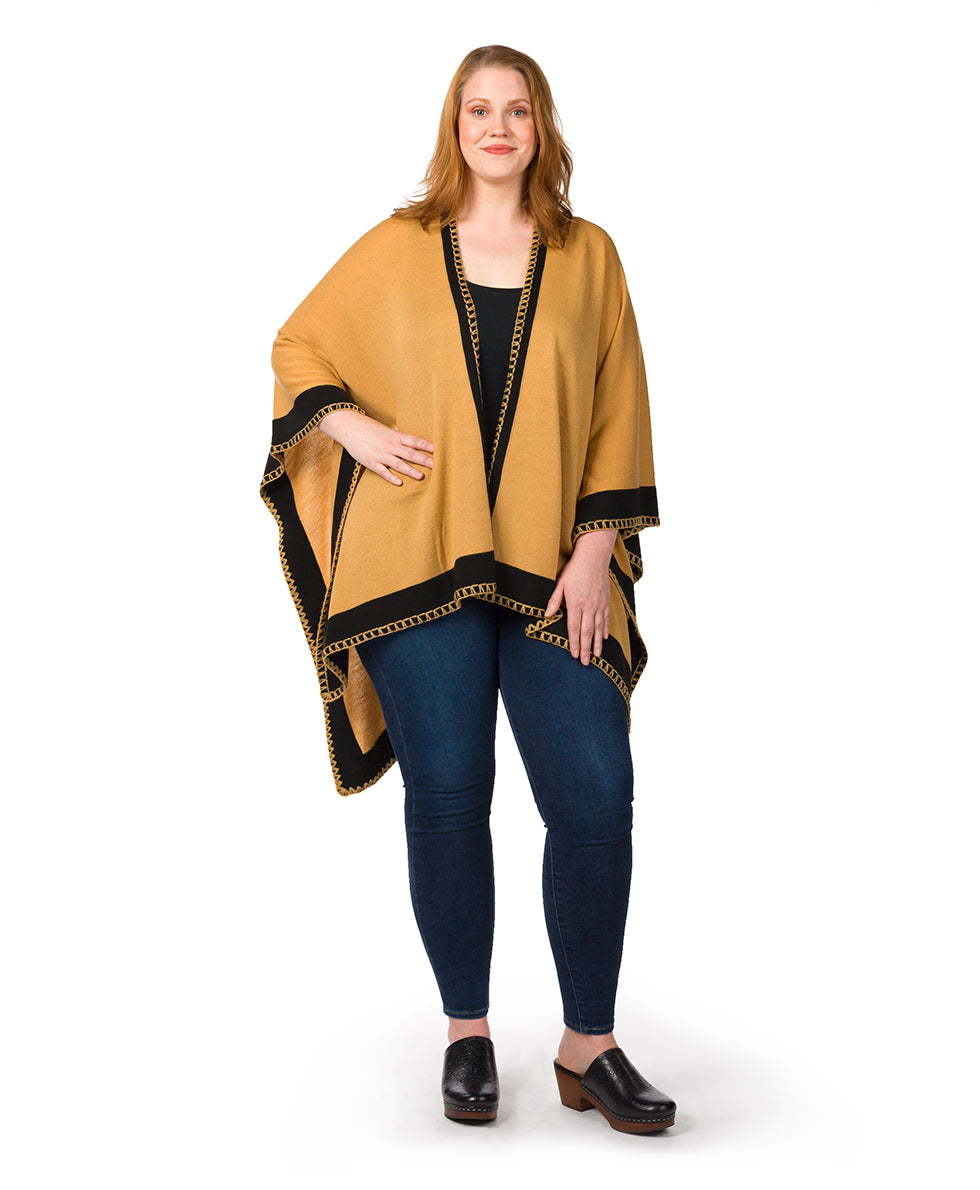 Colorblock Short Shawl - Classics - maroon / black - by Patricia Nash - View 9 of 50