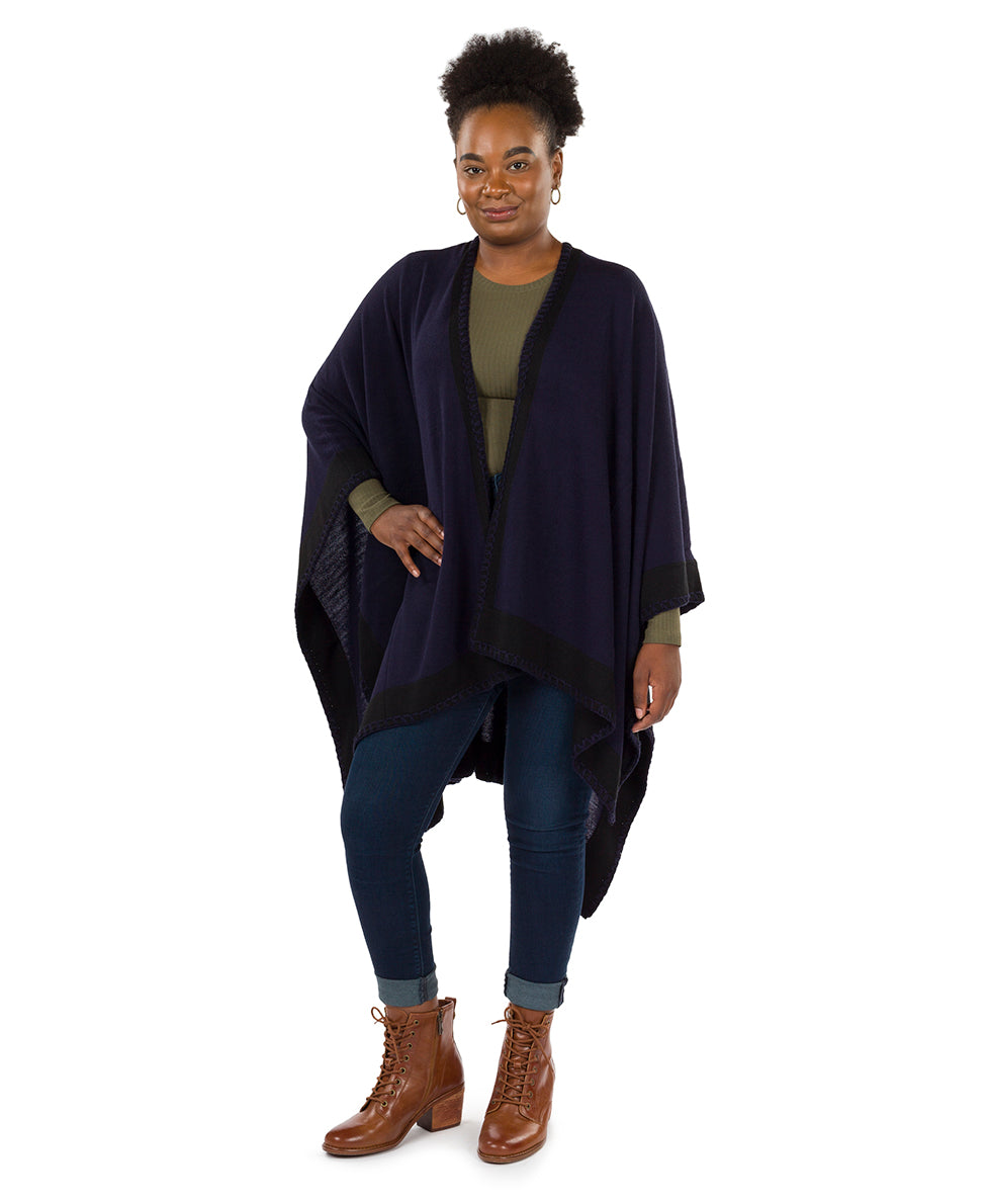 Colorblock Short Shawl - Classics - maroon / black - by Patricia Nash - View 13 of 50