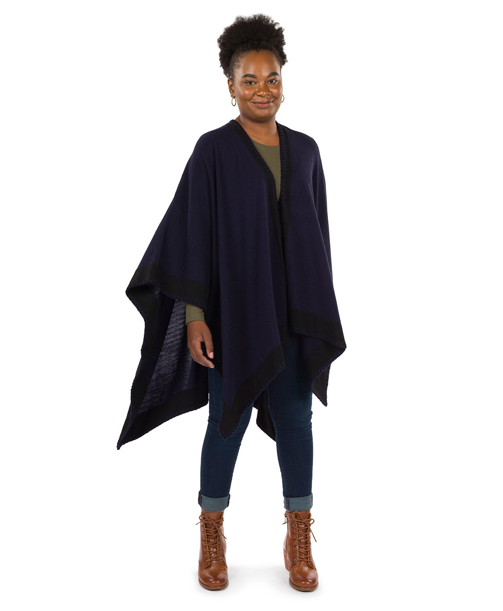 Colorblock Short Shawl - Classics - maroon / black - by Patricia Nash - View 15 of 50