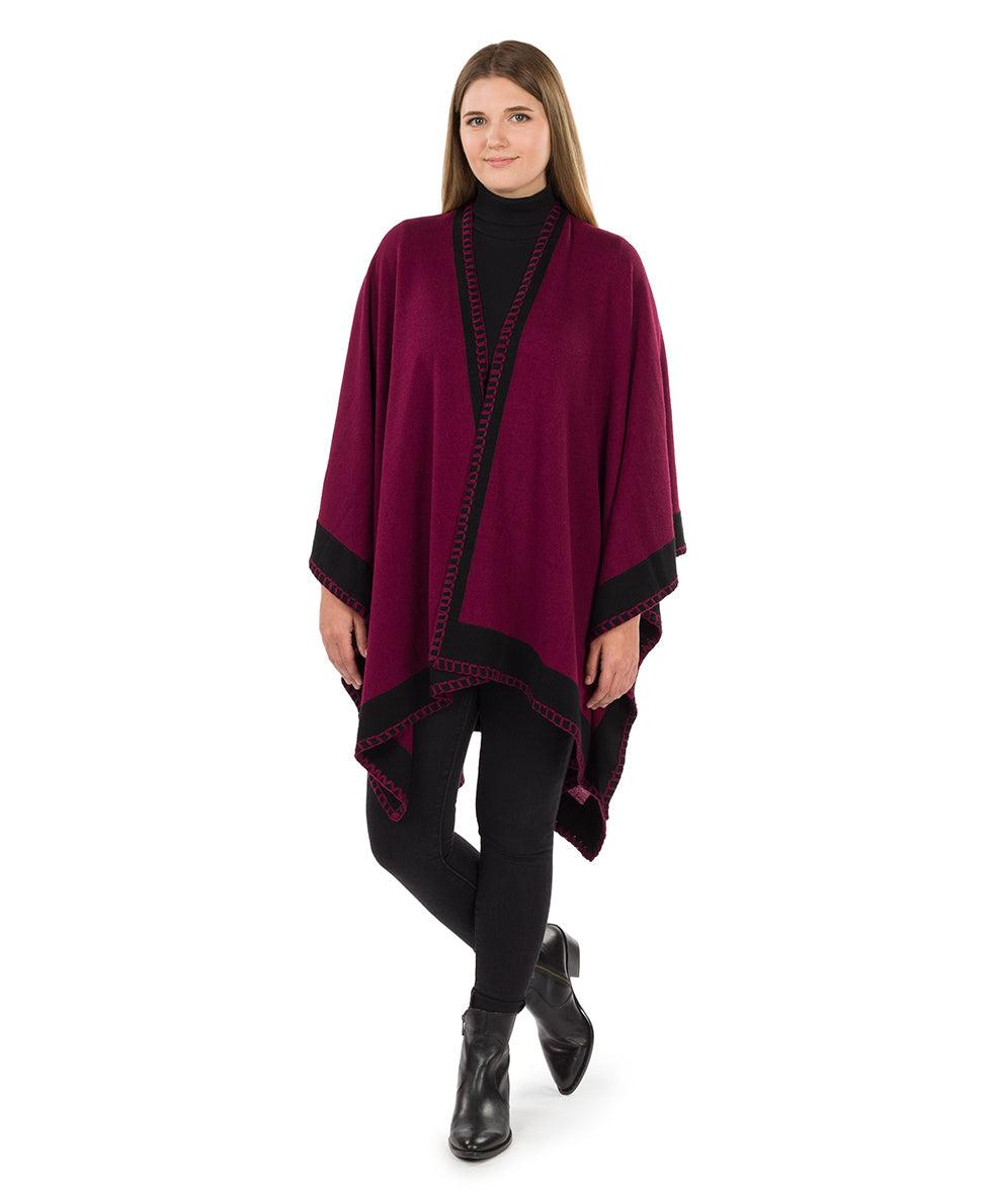 Colorblock Short Shawl - Classics - maroon / black - by Patricia Nash - View 16 of 50