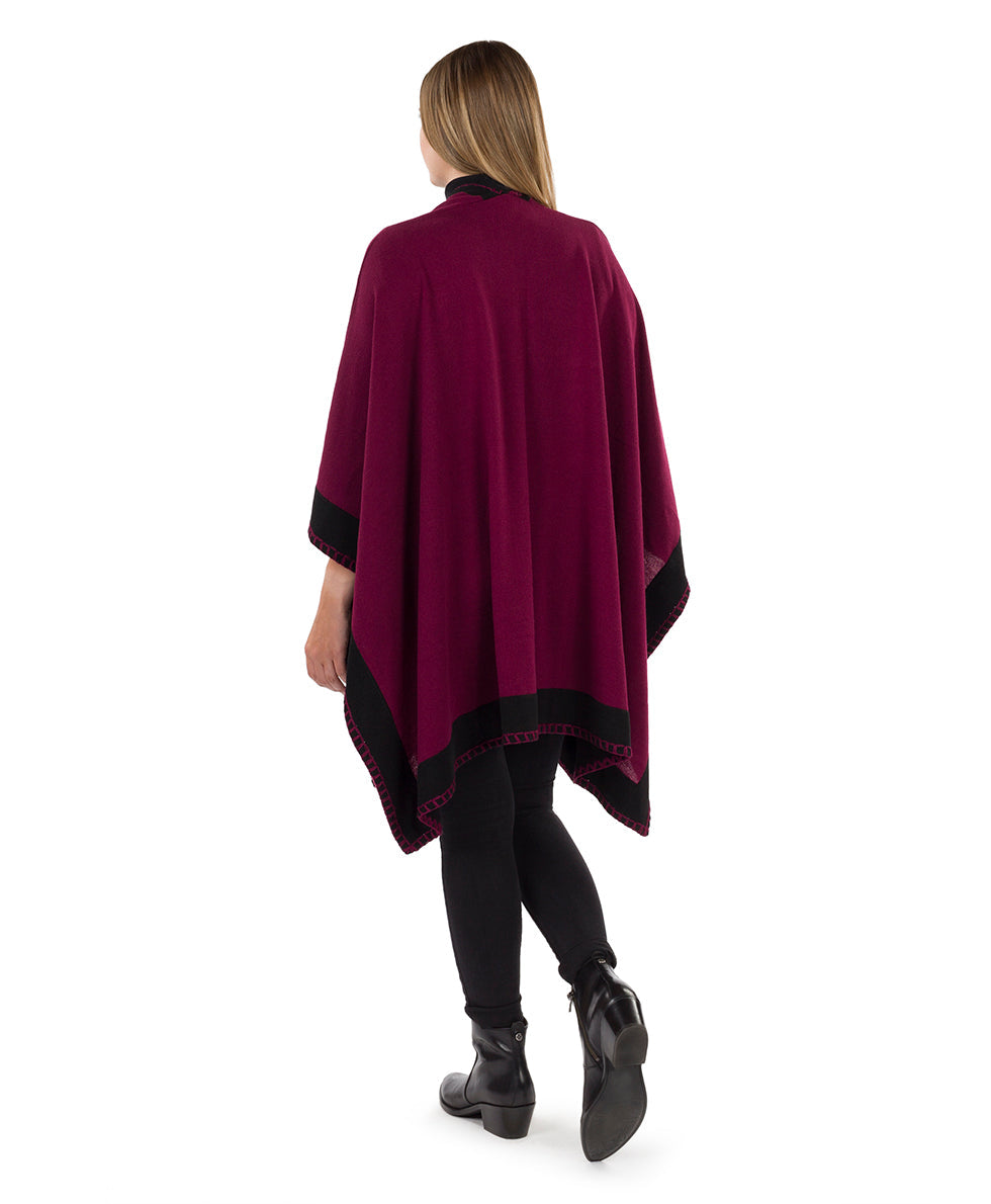 Colorblock Short Shawl - Classics - maroon / black - by Patricia Nash - View 17 of 50