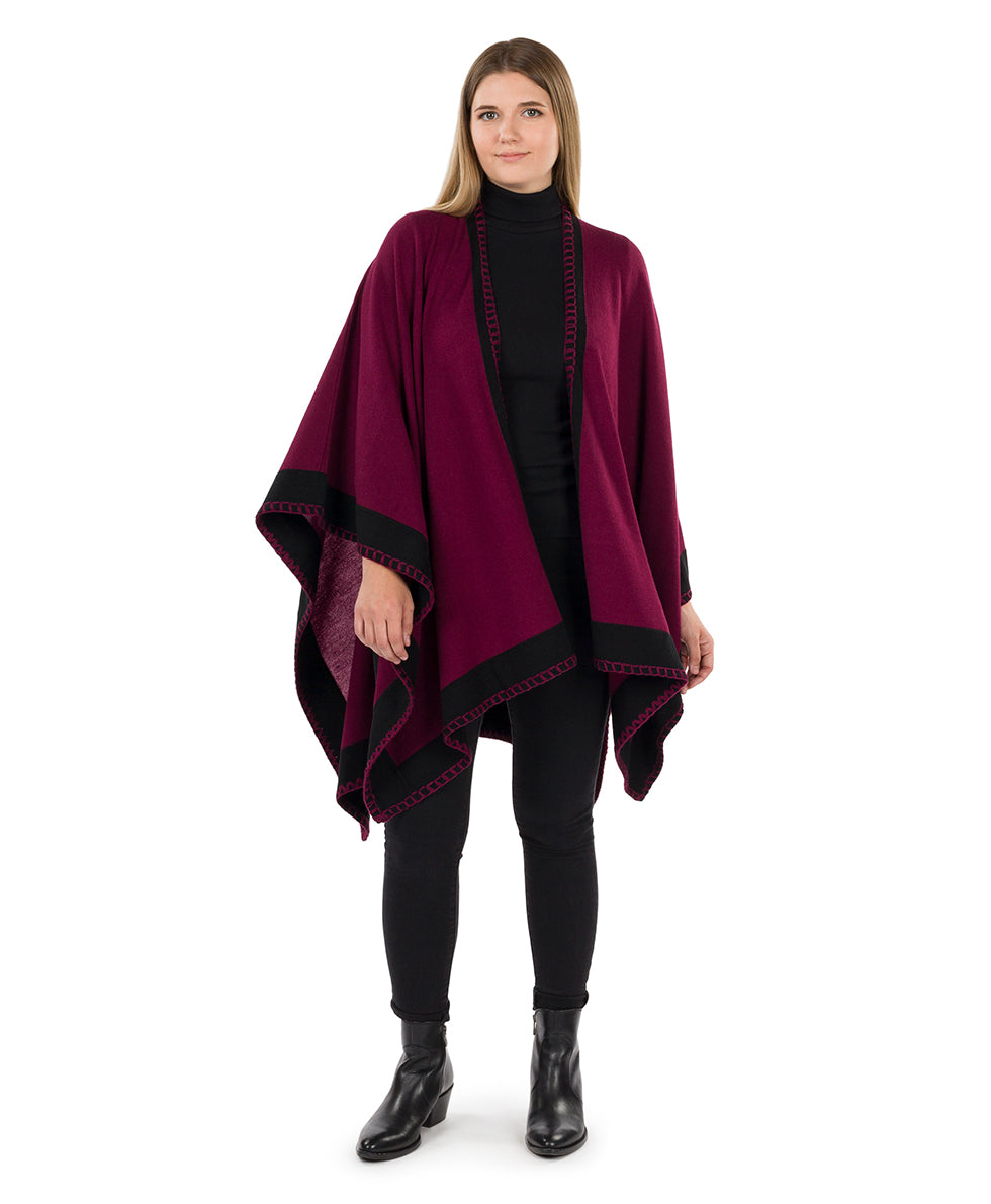 Colorblock Short Shawl - Classics - maroon / black - by Patricia Nash - View 18 of 50