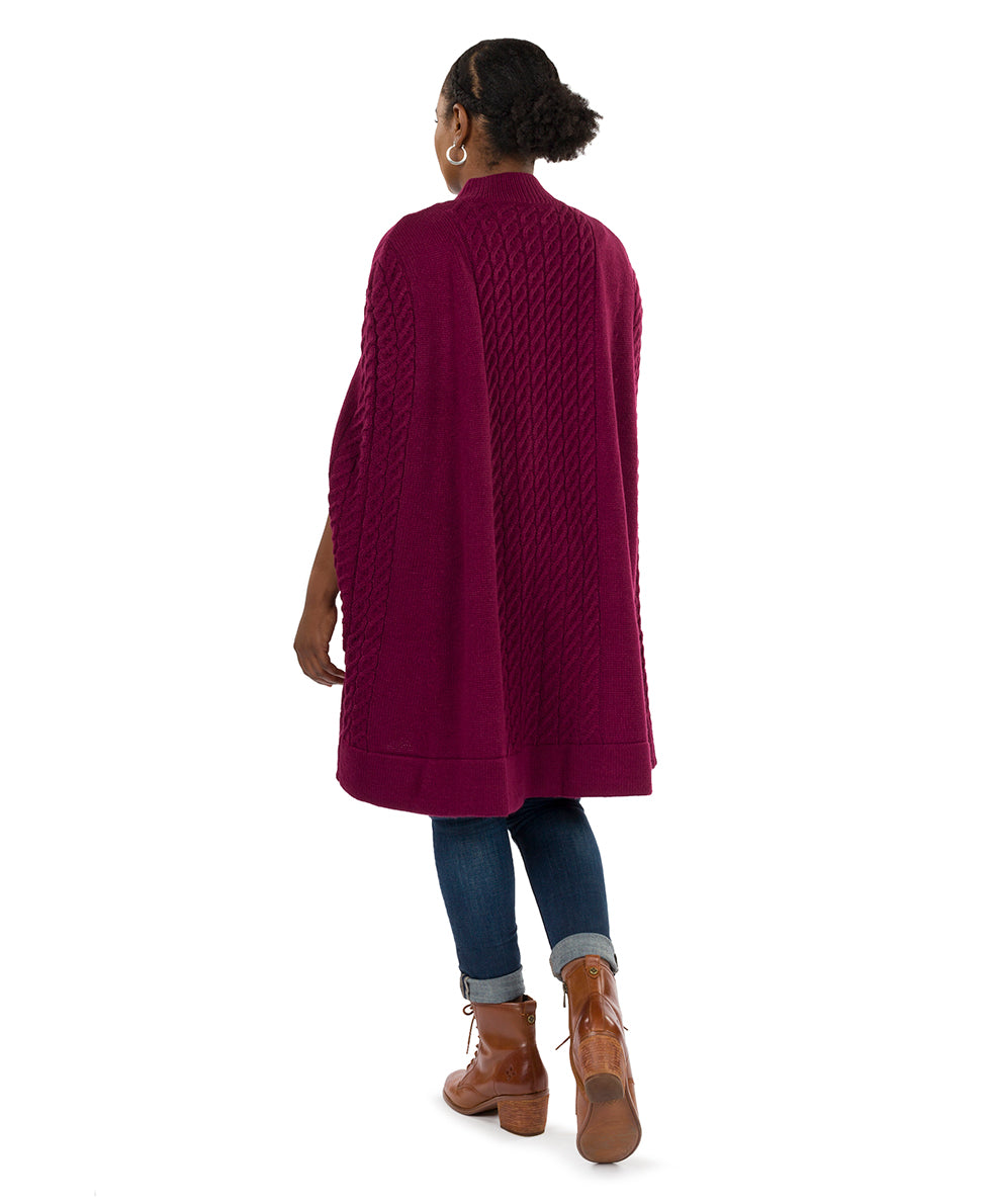 Long Cable Cape - Vintage - black - by Patricia Nash - View 7 of 23