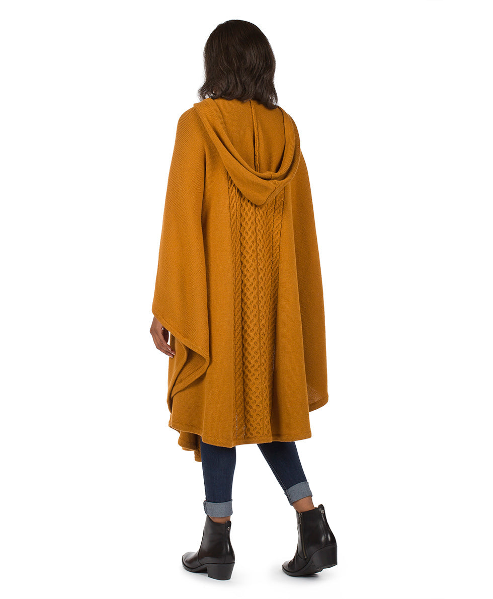 Hooded Cape with Clasp - Cable - black - by Patricia Nash - View 9 of 16