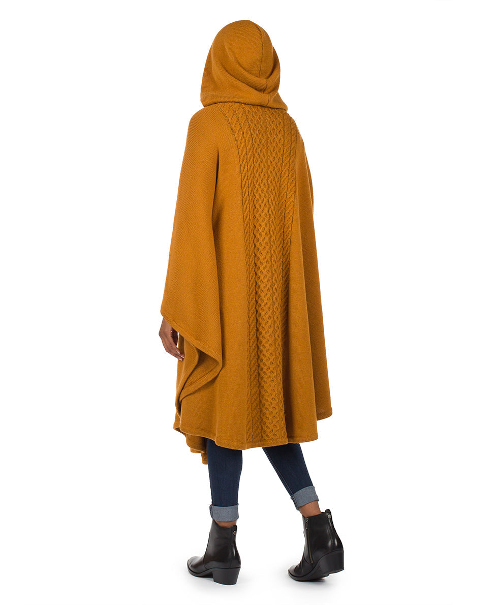 Hooded Cape with Clasp - Cable - black - by Patricia Nash - View 10 of 16