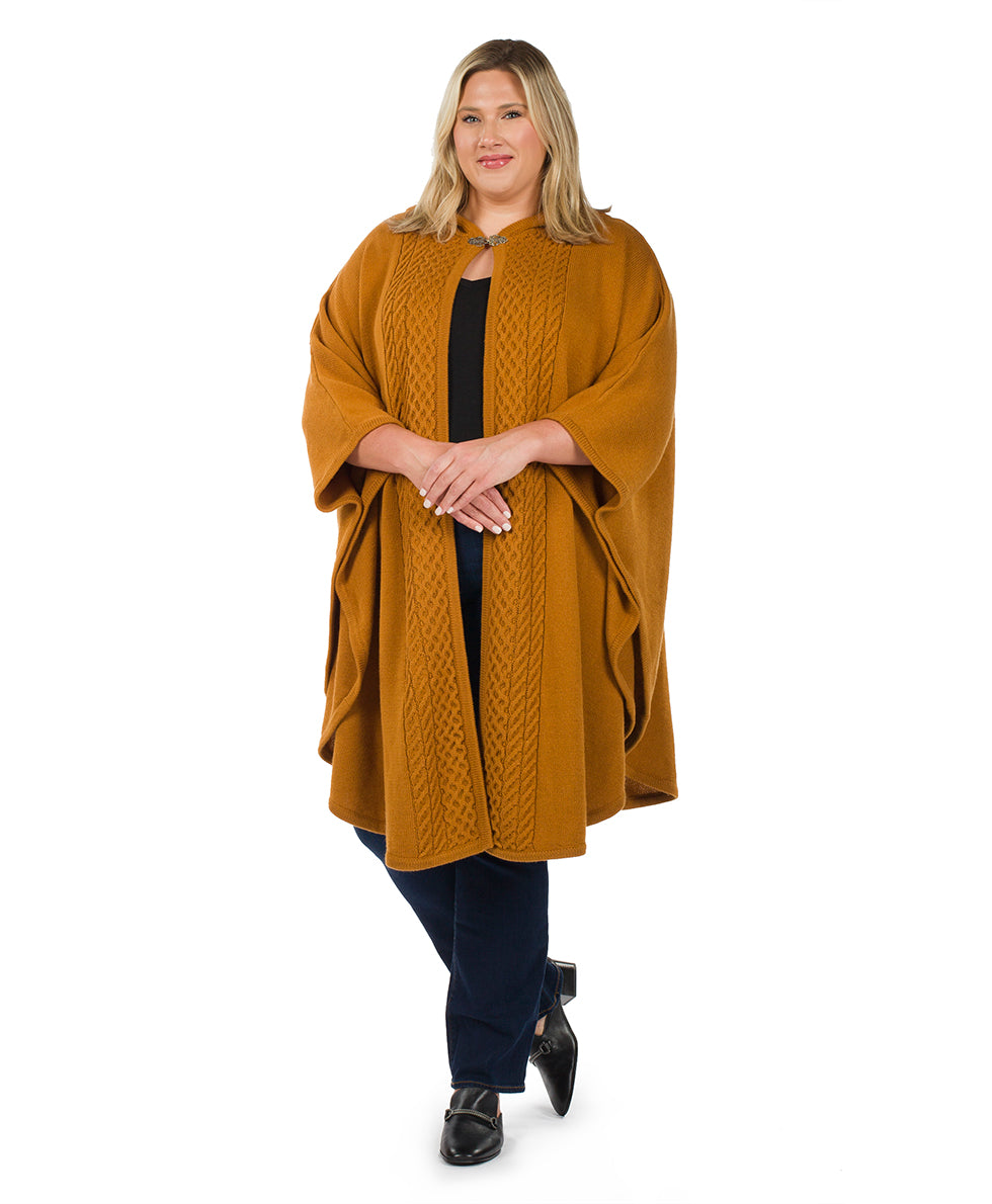 Hooded Cape with Clasp - Cable - black - by Patricia Nash - View 11 of 16