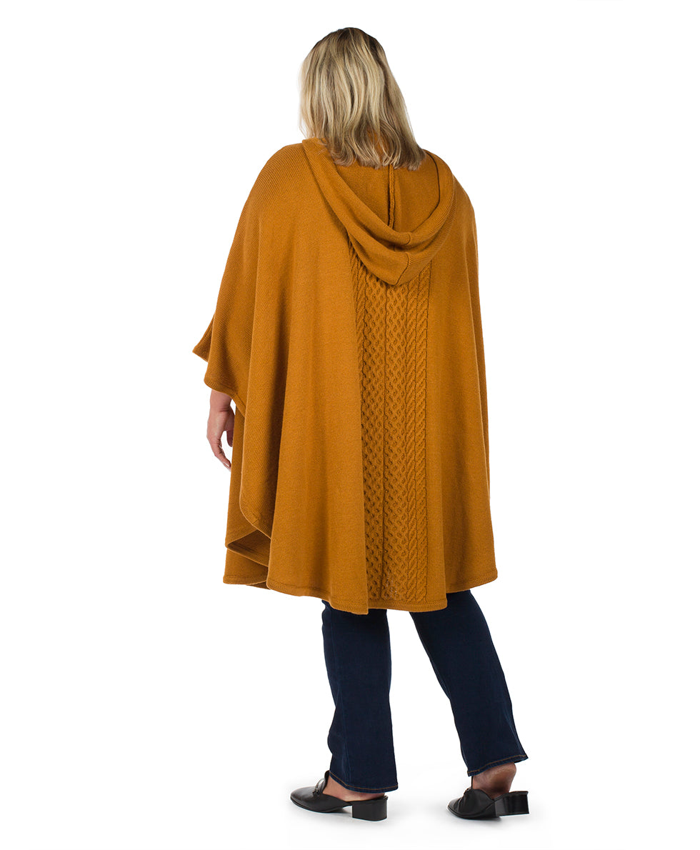 Hooded Cape with Clasp - Cable - black - by Patricia Nash - View 12 of 16