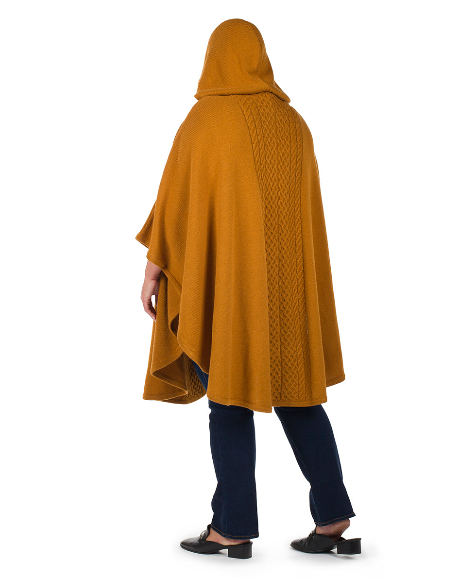 Hooded Cape with Clasp - Cable - black - by Patricia Nash - View 13 of 16