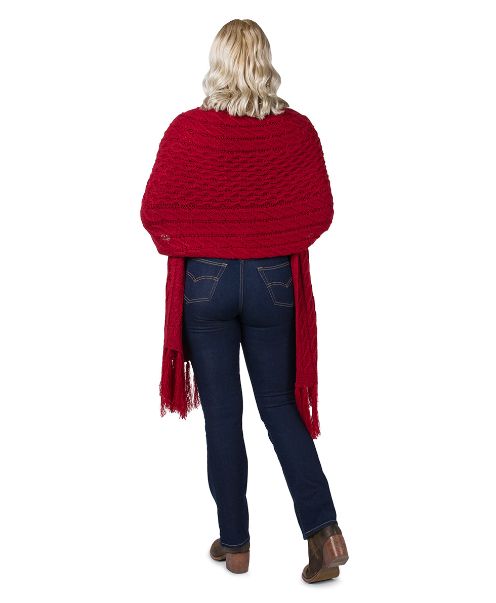 Oversize Cable Knit Scarf - Fringed - camel - by Patricia Nash - View 18 of 30