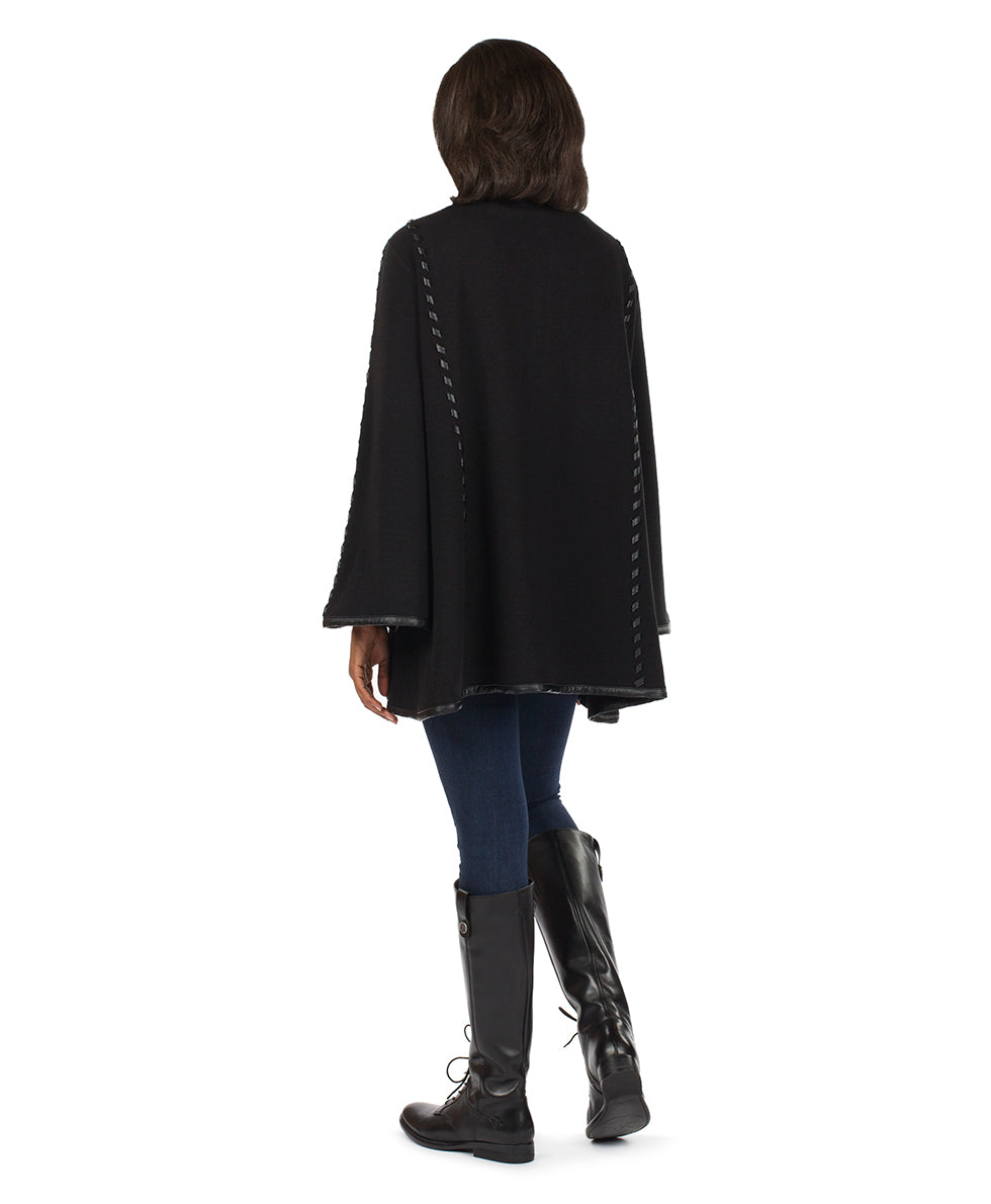 Female - Hand Laced Cape with Clasp - Vintage - mushroom - by Patricia Nash - View 9 of 30