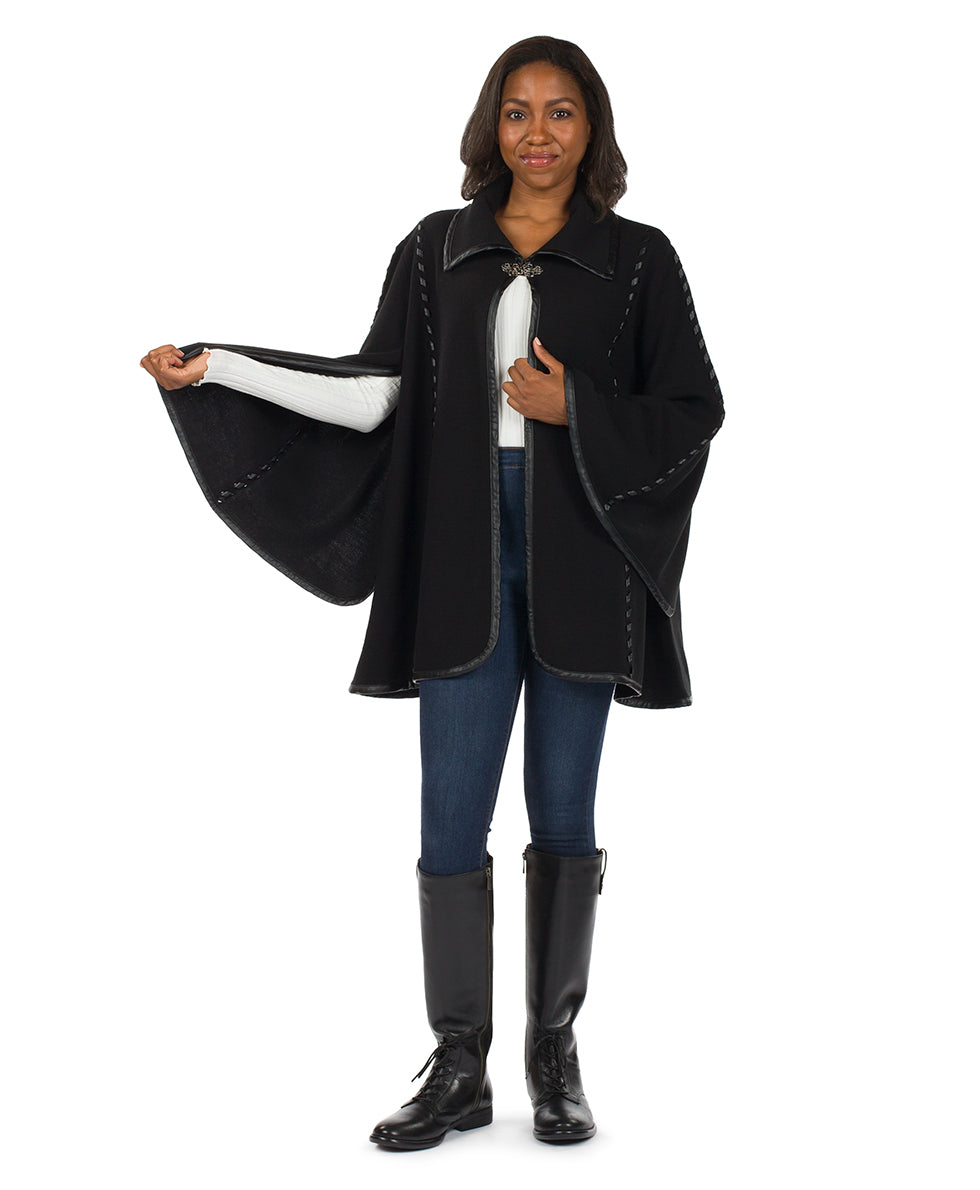 Female - Hand Laced Cape with Clasp - Vintage - mushroom - by Patricia Nash - View 10 of 30