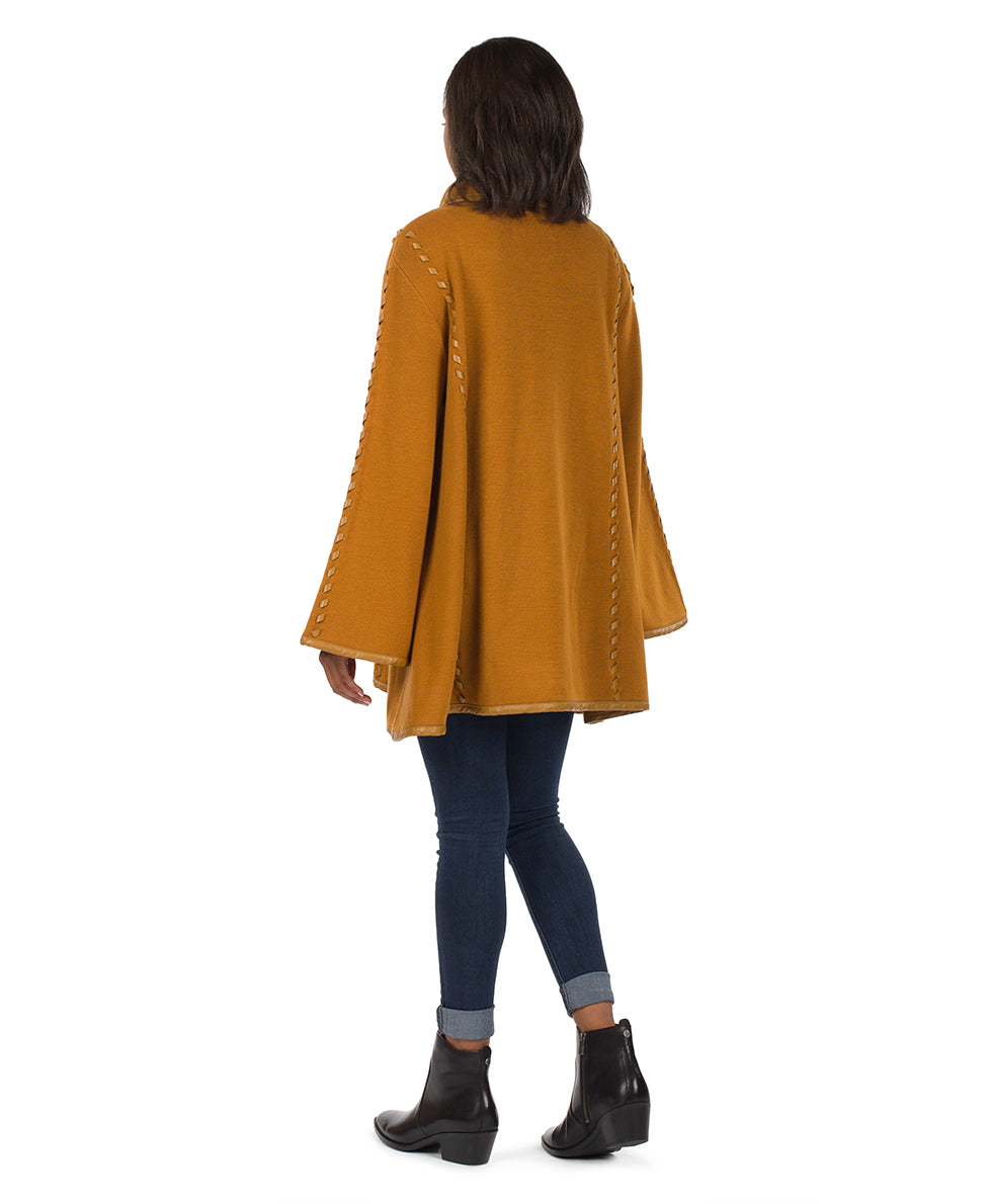 Female - Hand Laced Cape with Clasp - Vintage - camel - by Patricia Nash - View 2 of 7