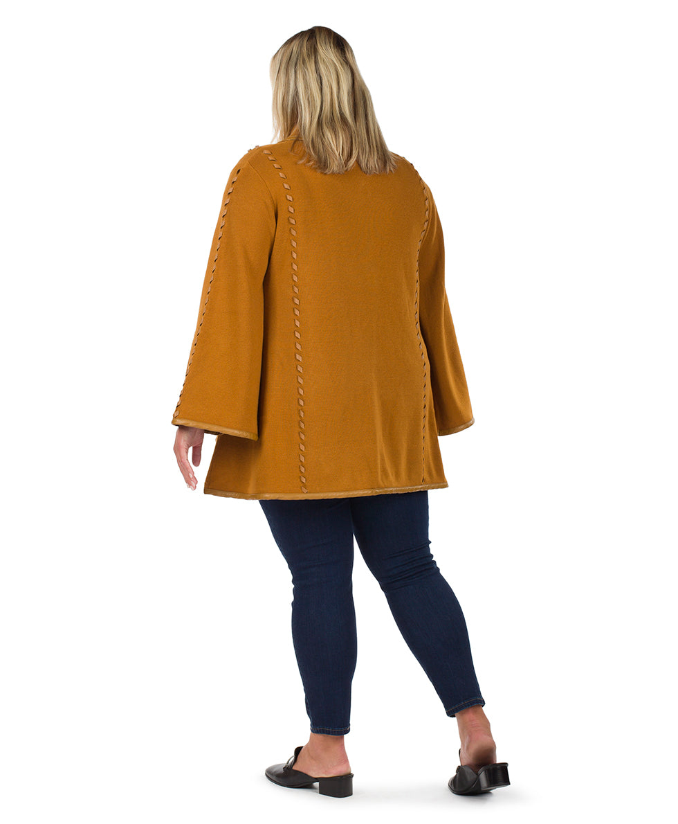 Female - Hand Laced Cape with Clasp - Vintage - camel - by Patricia Nash - View 5 of 7
