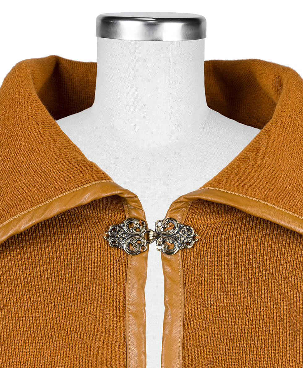 Female - Hand Laced Cape with Clasp - Vintage - camel - by Patricia Nash - View 7 of 7