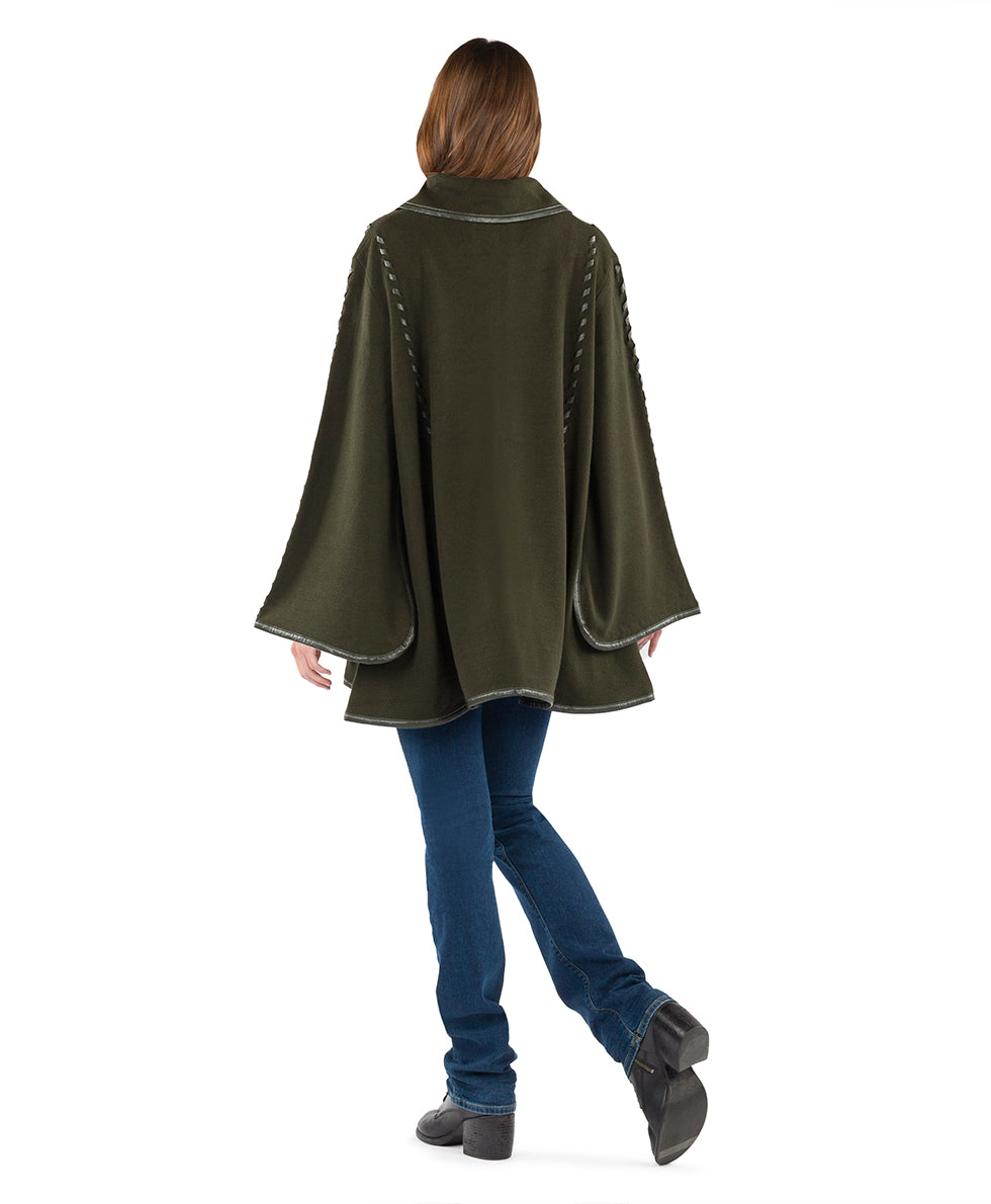 Sleeved Cape - Vintage - maroon - by Patricia Nash - View 8 of 67