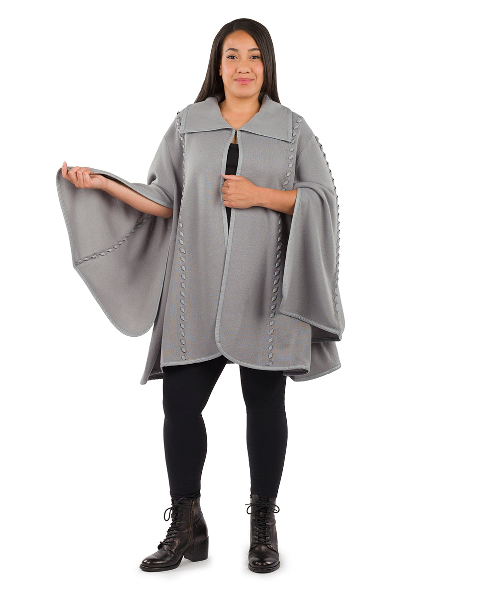 Sleeved Cape - Vintage - maroon - by Patricia Nash - View 38 of 67