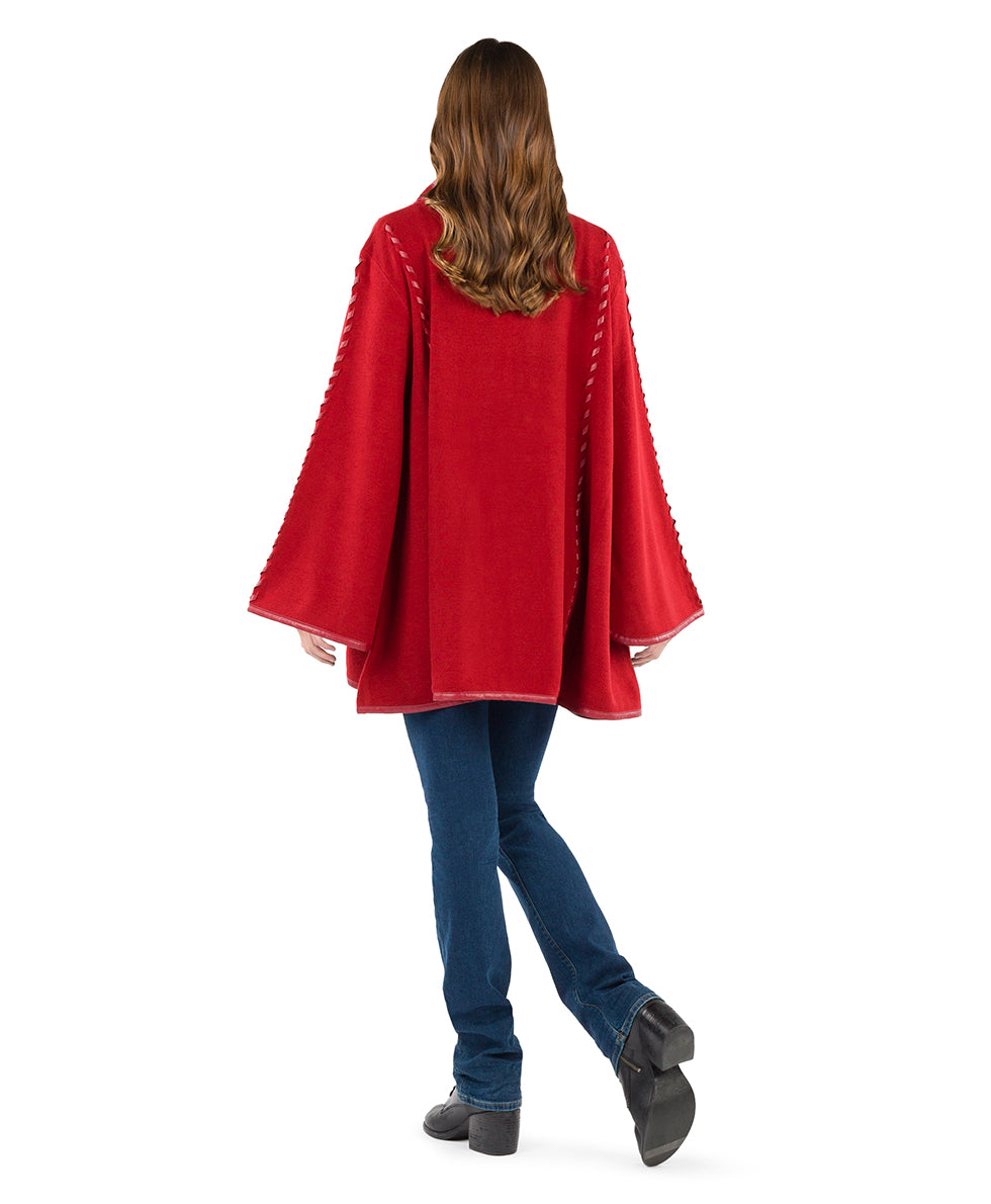 Sleeved Cape - Vintage - maroon - by Patricia Nash - View 17 of 67
