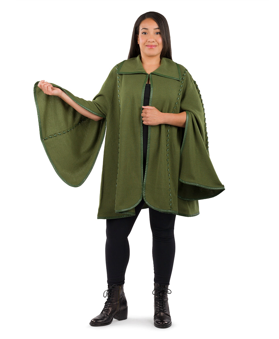Sleeved Cape - Vintage - maroon - by Patricia Nash - View 56 of 67
