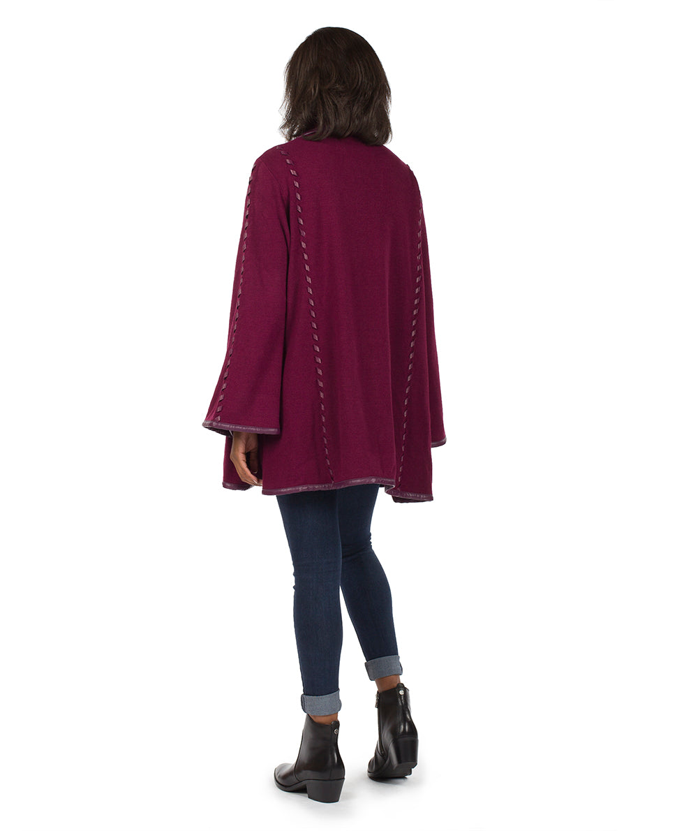 Sleeved Cape - Vintage - maroon - by Patricia Nash - View 24 of 67