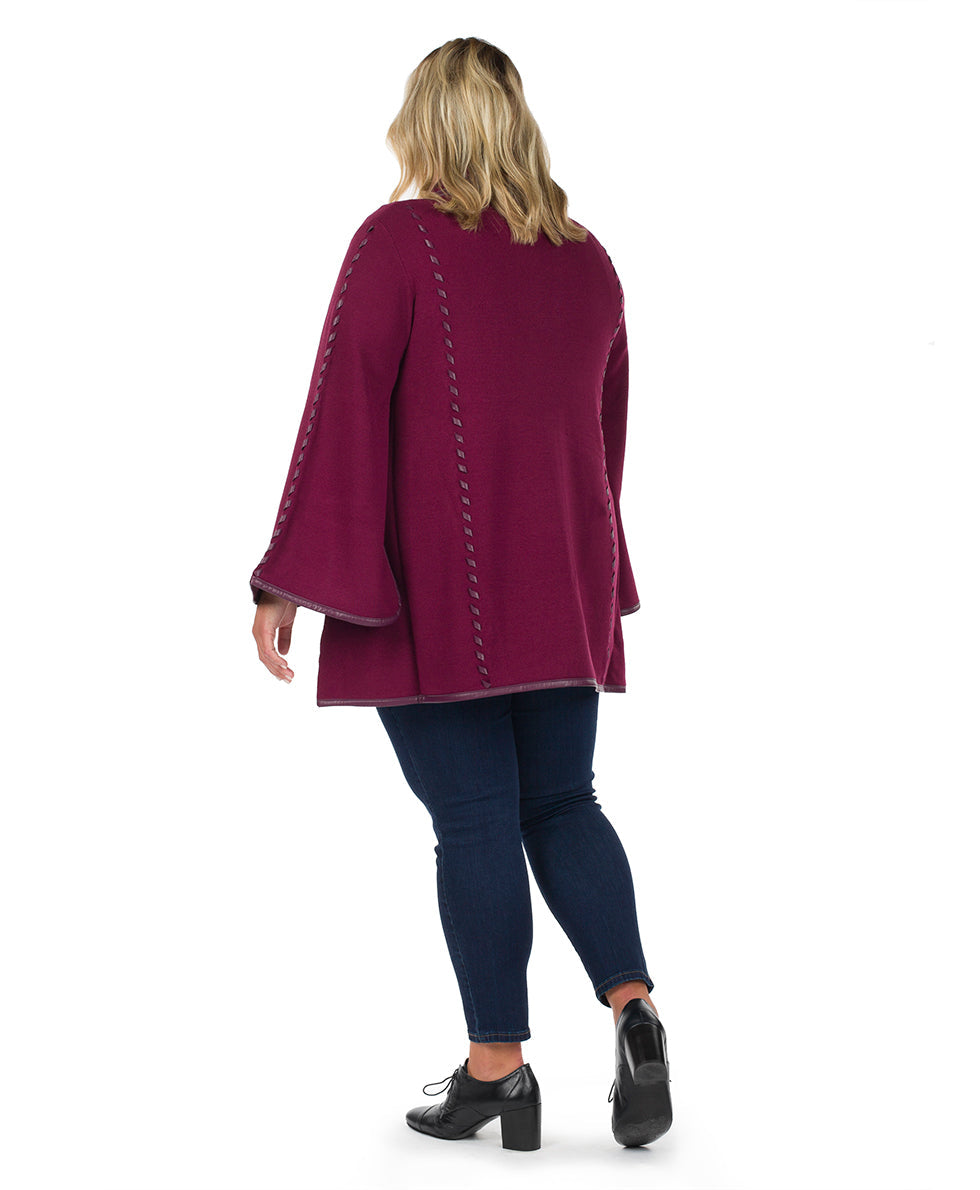 Sleeved Cape - Vintage - maroon - by Patricia Nash - View 27 of 67
