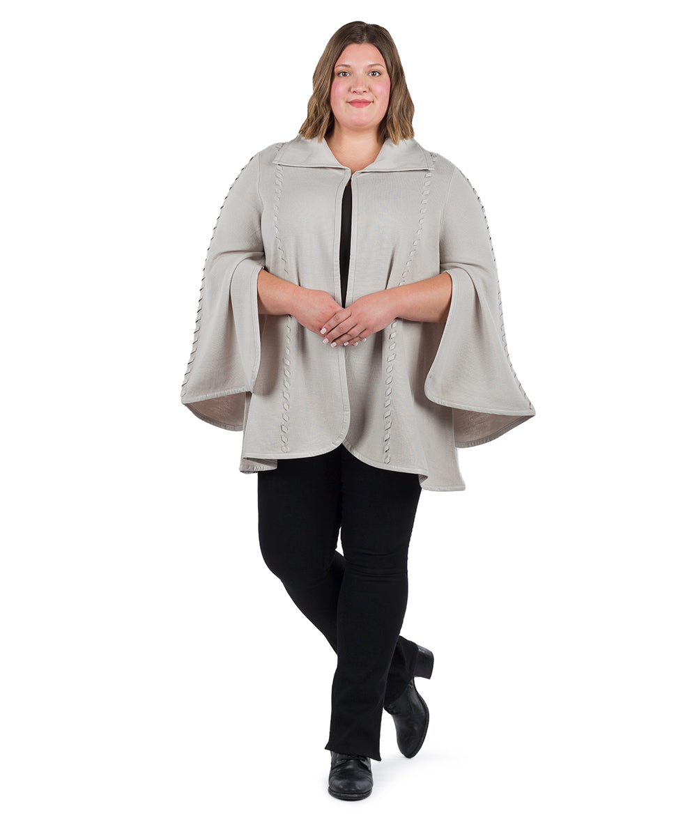 Sleeved Cape - Vintage - maroon - by Patricia Nash - View 12 of 67