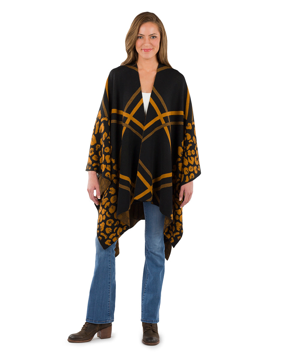 Female - Leopard Shawl - Leopard - black / cognac - by Patricia Nash - View 1 of 7
