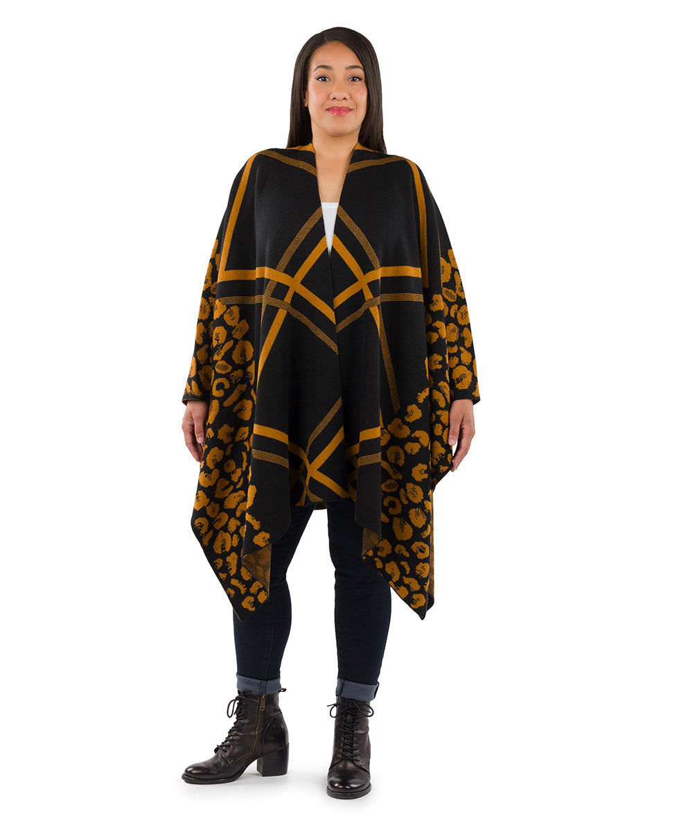 Female - Leopard Shawl - Leopard - black / cognac - by Patricia Nash - View 4 of 7